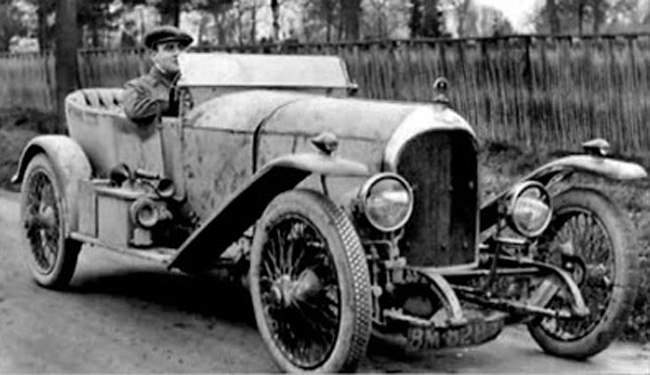 W.O Bentley at the wheel of the first Bentley car; source: Bentley Motors Ltd.
